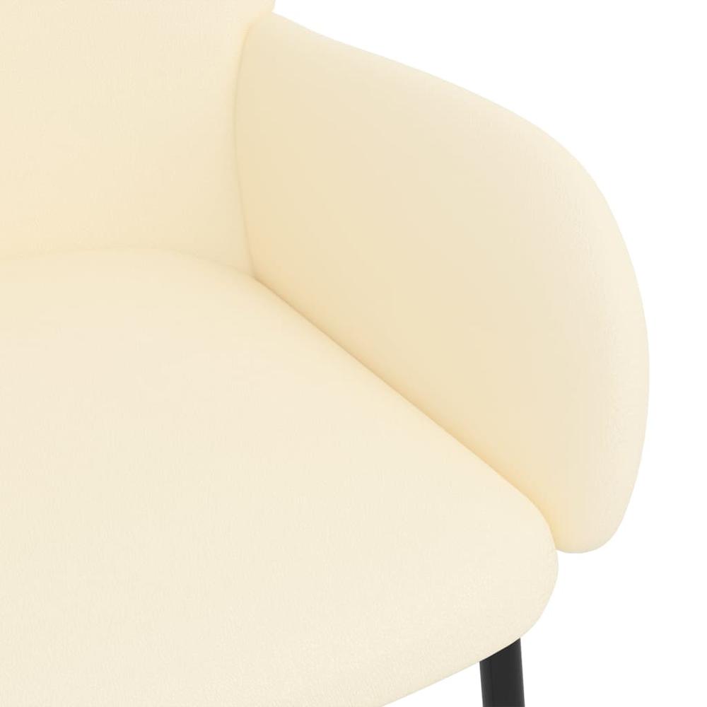 Dining Chairs 2 pcs Cream Faux Leather. Picture 6