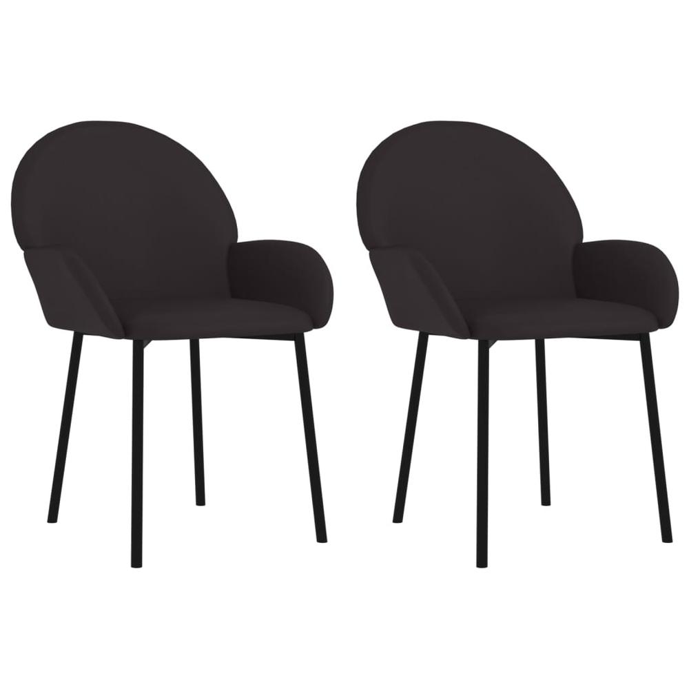 Dining Chairs 2 pcs Black Faux Leather. Picture 1