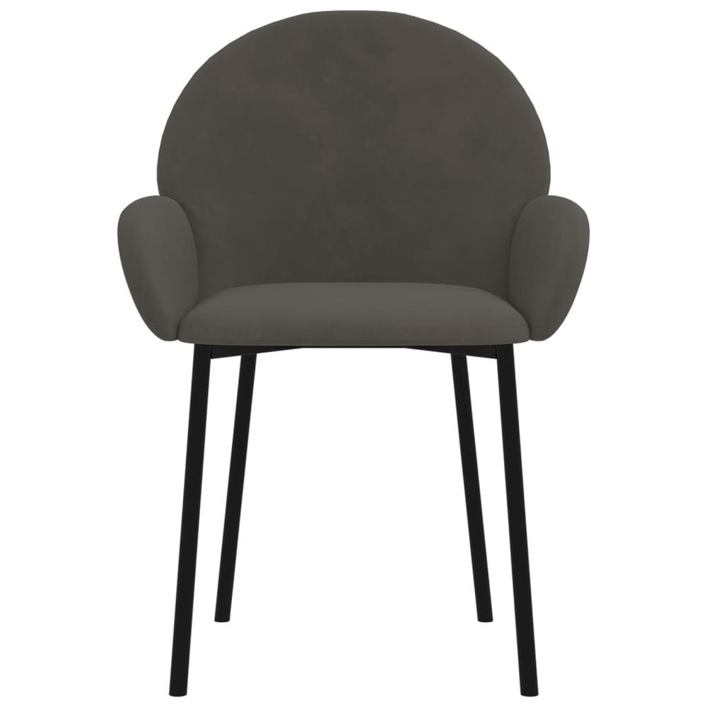 Dining Chairs 2 pcs Dark Gray Velvet. Picture 3