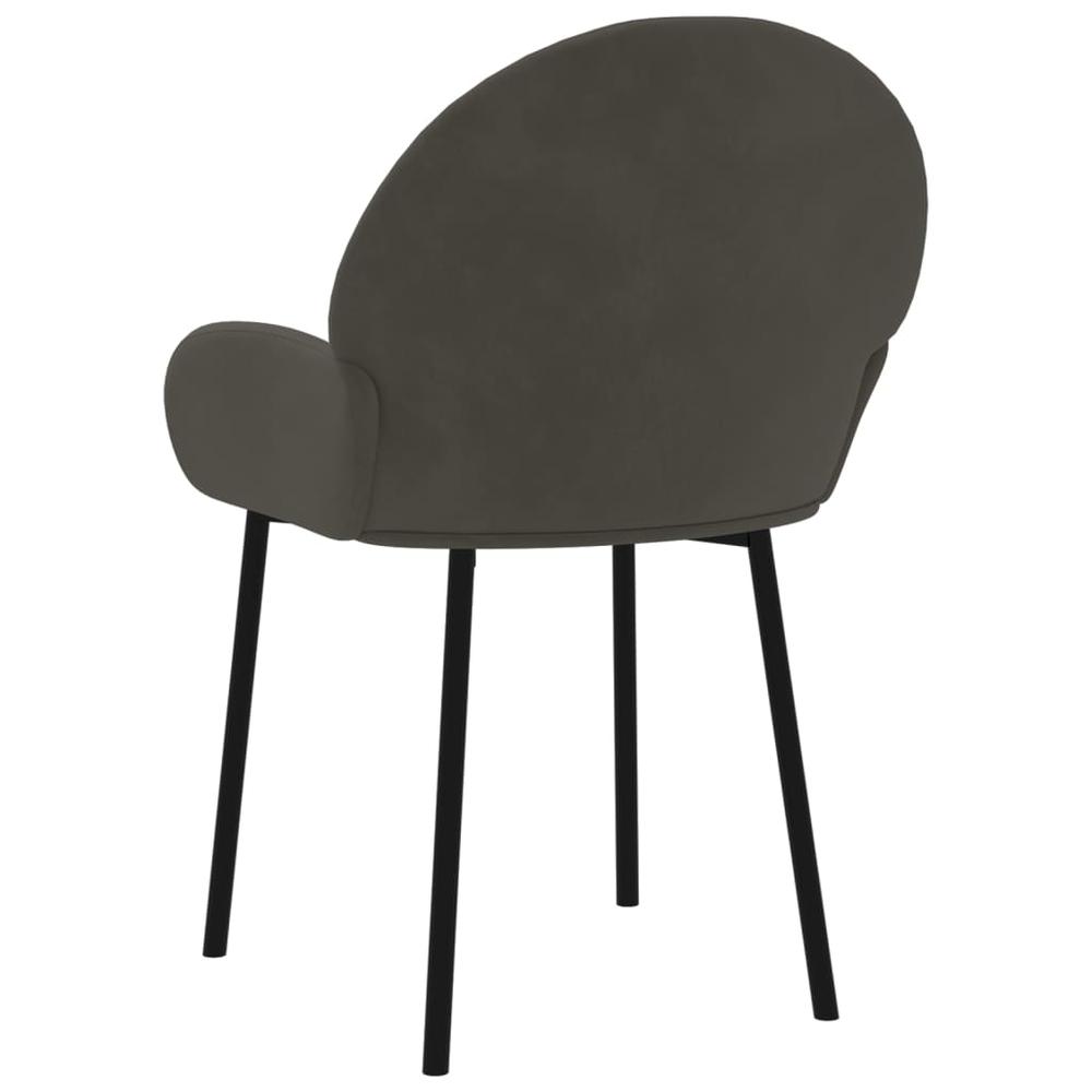 Dining Chairs 2 pcs Dark Gray Velvet. Picture 5