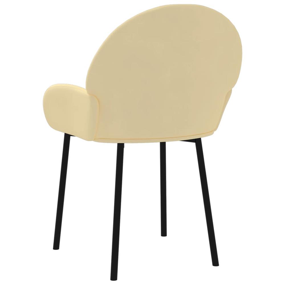 Dining Chairs 2 pcs Cream Velvet. Picture 5