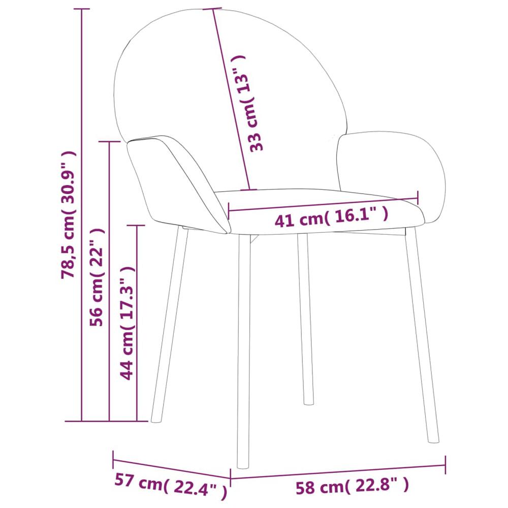 Dining Chairs 2 pcs Cream Velvet. Picture 8