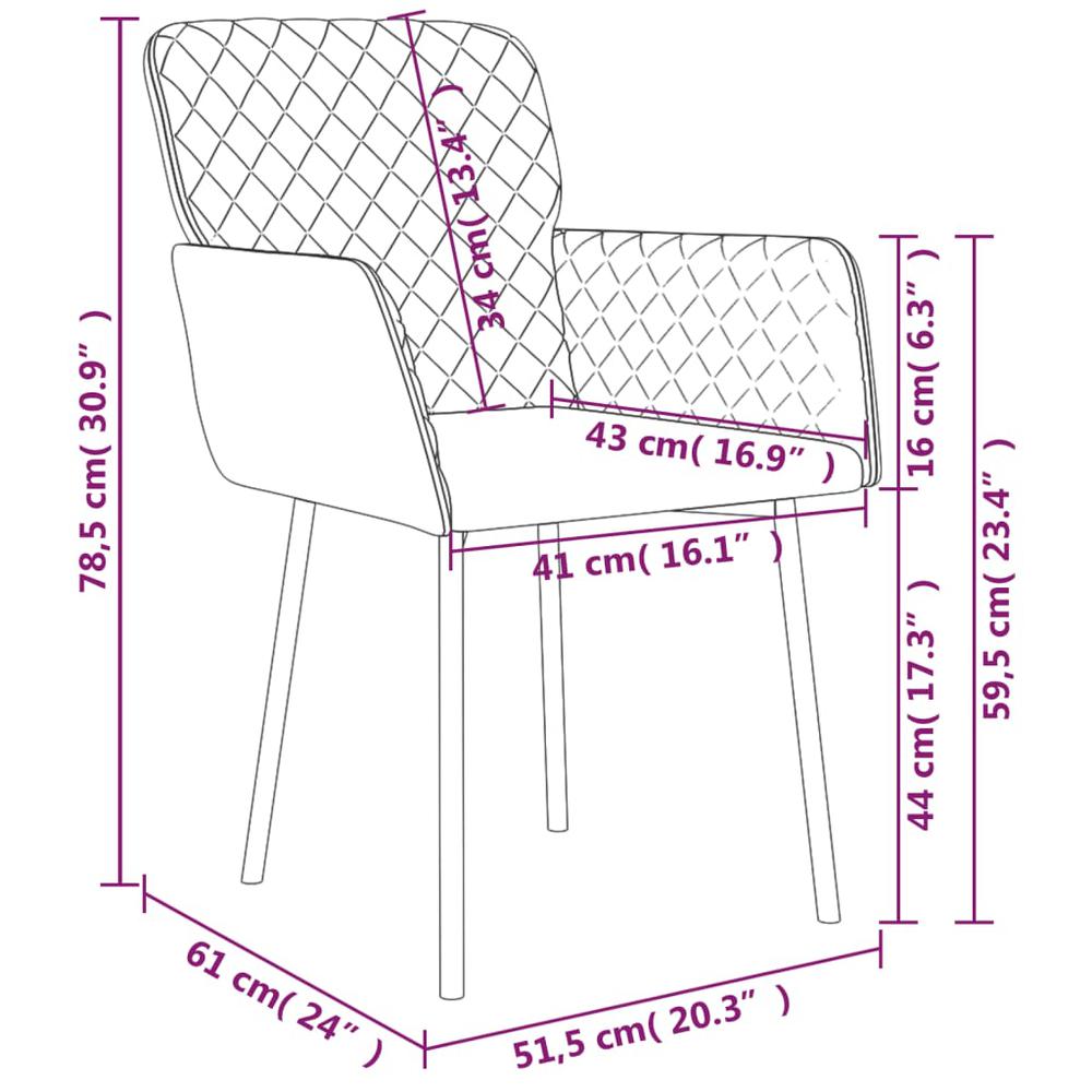 Dining Chairs 2 pcs Light Gray Velvet. Picture 8