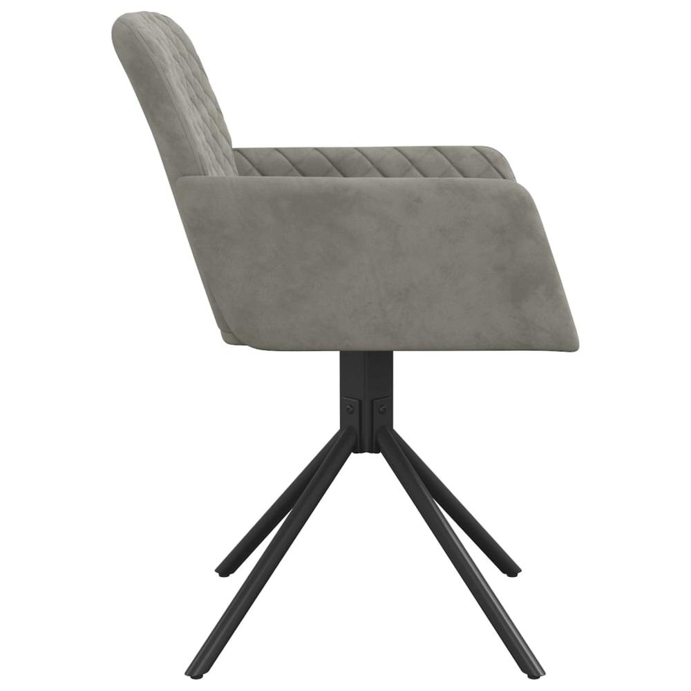 Swivel Dining Chairs 2 pcs Light Gray Velvet. Picture 4