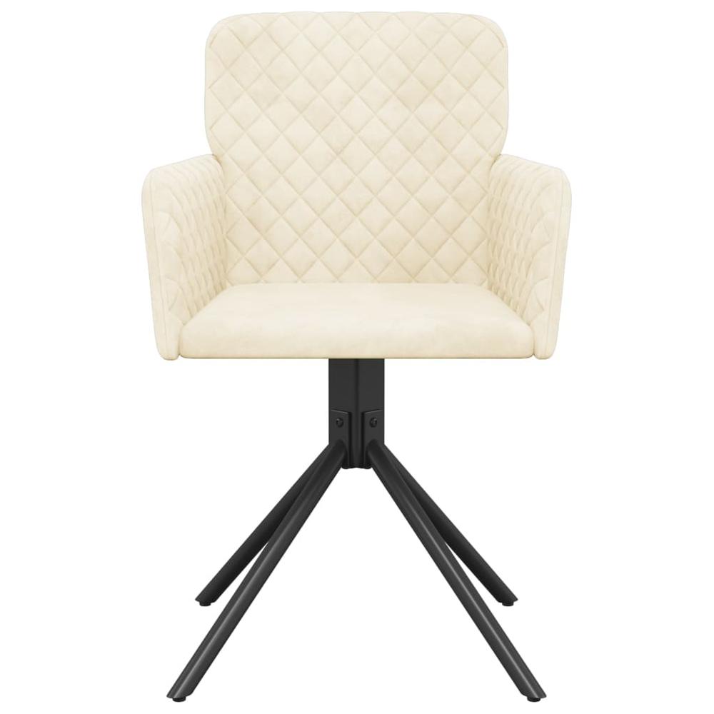 Swivel Dining Chairs 2 pcs Cream Velvet. Picture 3