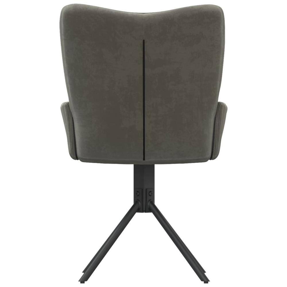 Swivel Dining Chairs 2 pcs Dark Gray Velvet. Picture 6