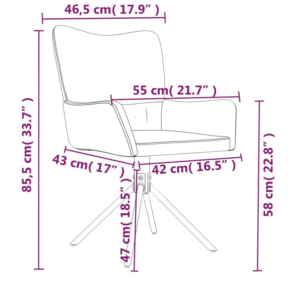 Swivel Dining Chairs 2 pcs Dark Gray Velvet. Picture 9