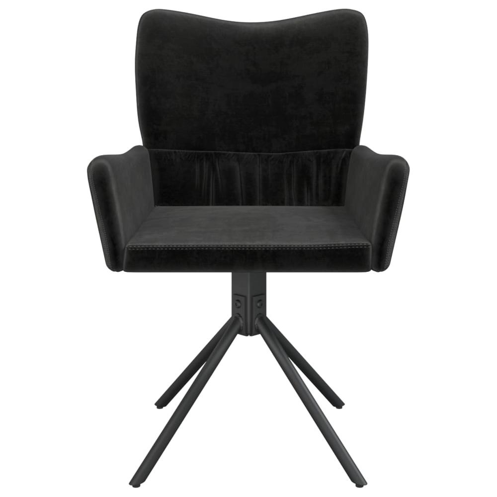 Swivel Dining Chairs 2 pcs Black Velvet. Picture 4