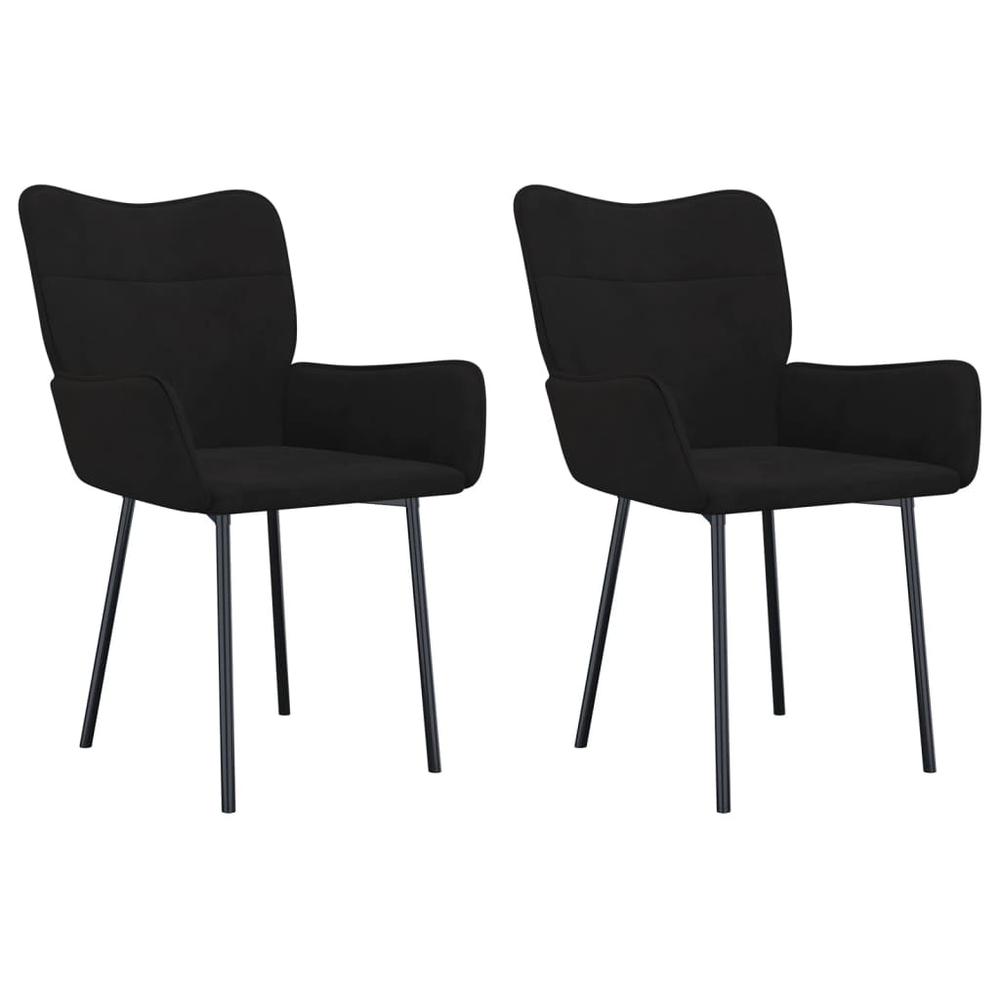 Dining Chairs 2 pcs Black Velvet. Picture 1