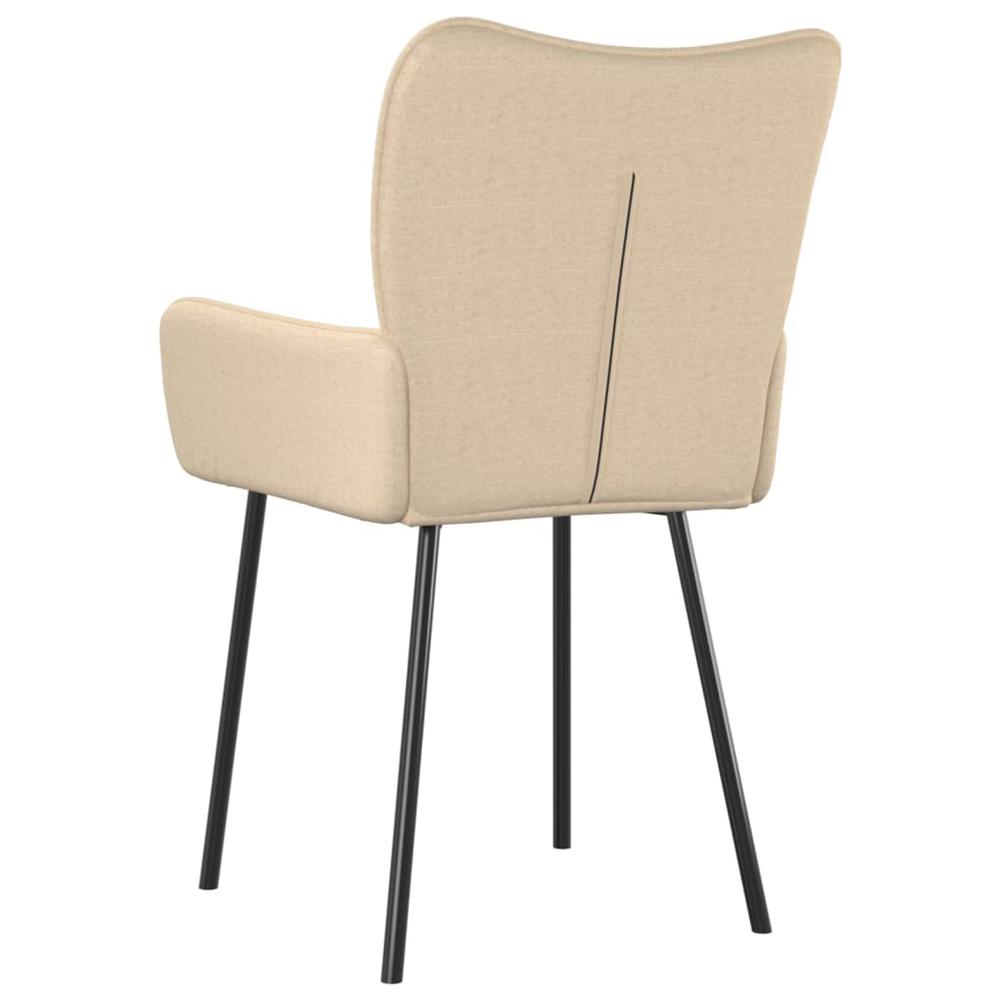Dining Chairs 2 pcs Cream Fabric. Picture 5