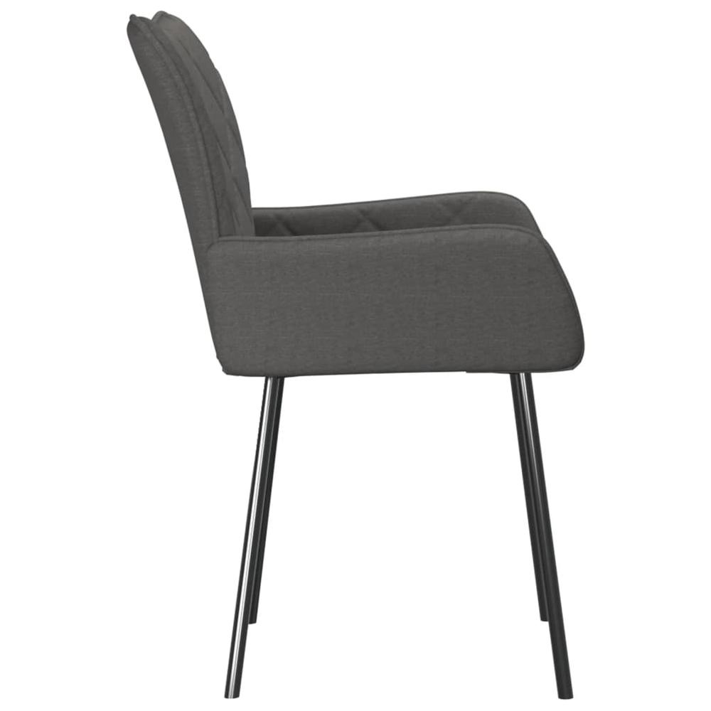 Dining Chairs 2 pcs Dark Gray Fabric. Picture 4