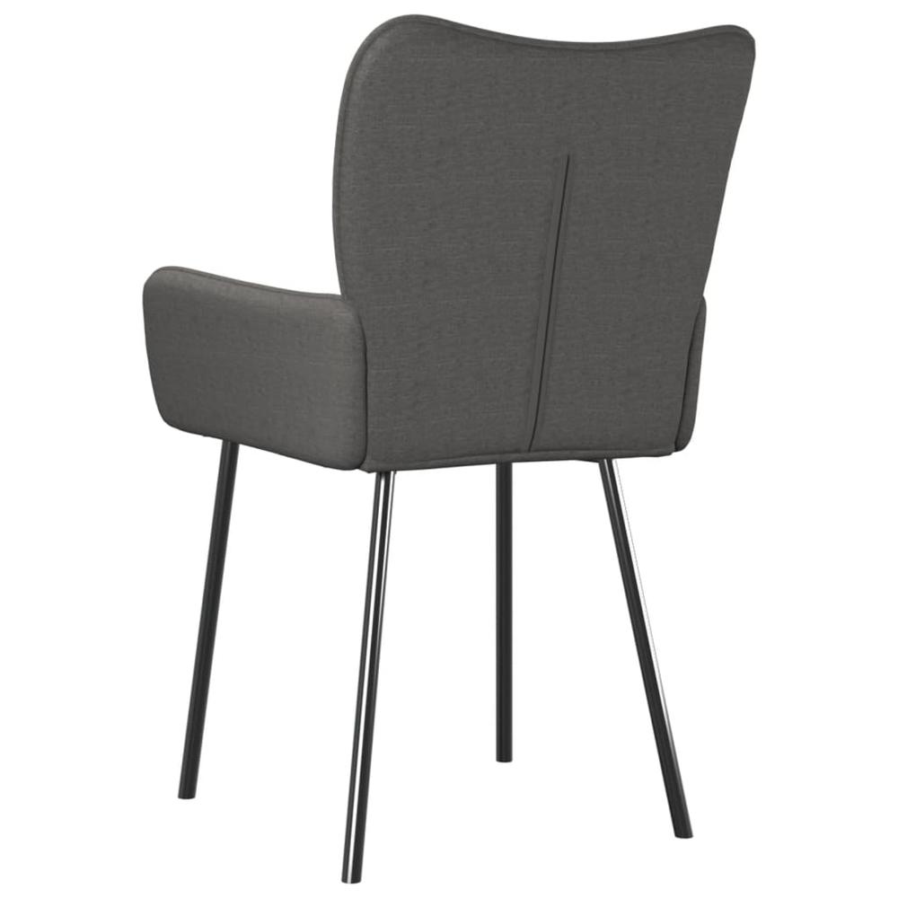 Dining Chairs 2 pcs Dark Gray Fabric. Picture 5