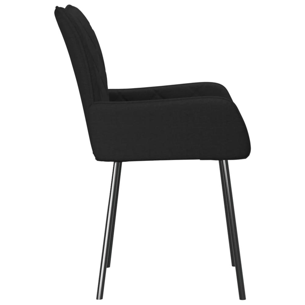 Dining Chairs 2 pcs Black Fabric. Picture 4