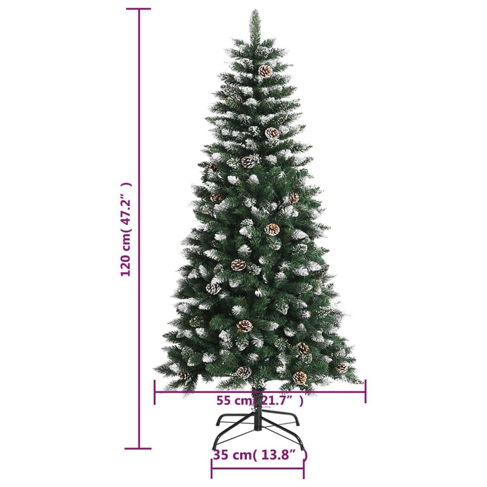 vidaXL Artificial Christmas Tree with Stand Green 47.2" PVC. Picture 8
