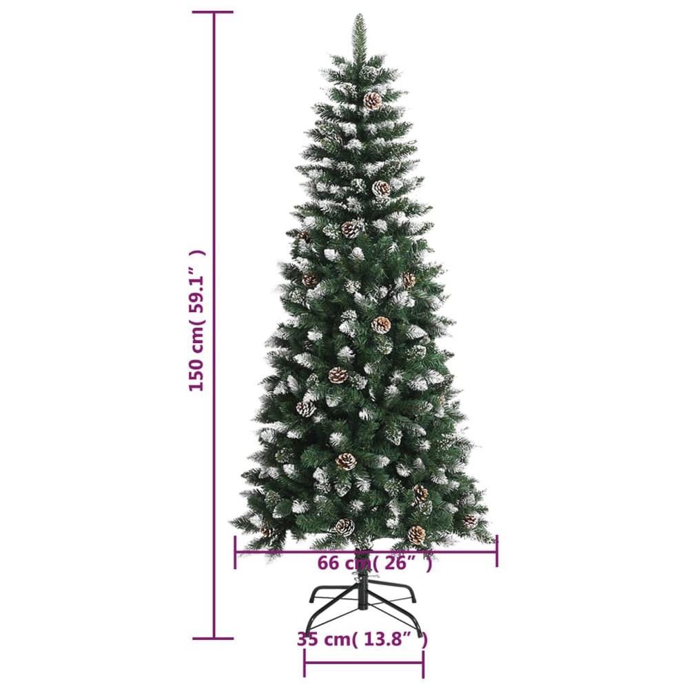 vidaXL Artificial Christmas Tree with Stand Green 59.1" PVC. Picture 8