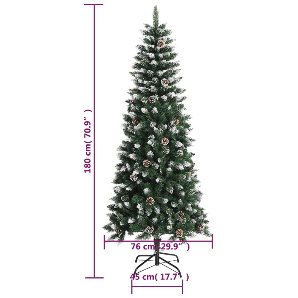 vidaXL Artificial Christmas Tree with Stand Green 70.9" PVC, 345175. Picture 8