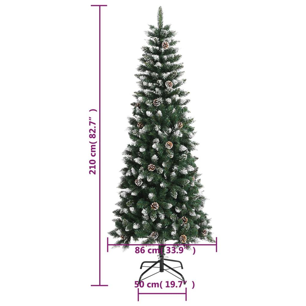 vidaXL Artificial Christmas Tree with Stand Green 82.7" PVC, 345176. Picture 8
