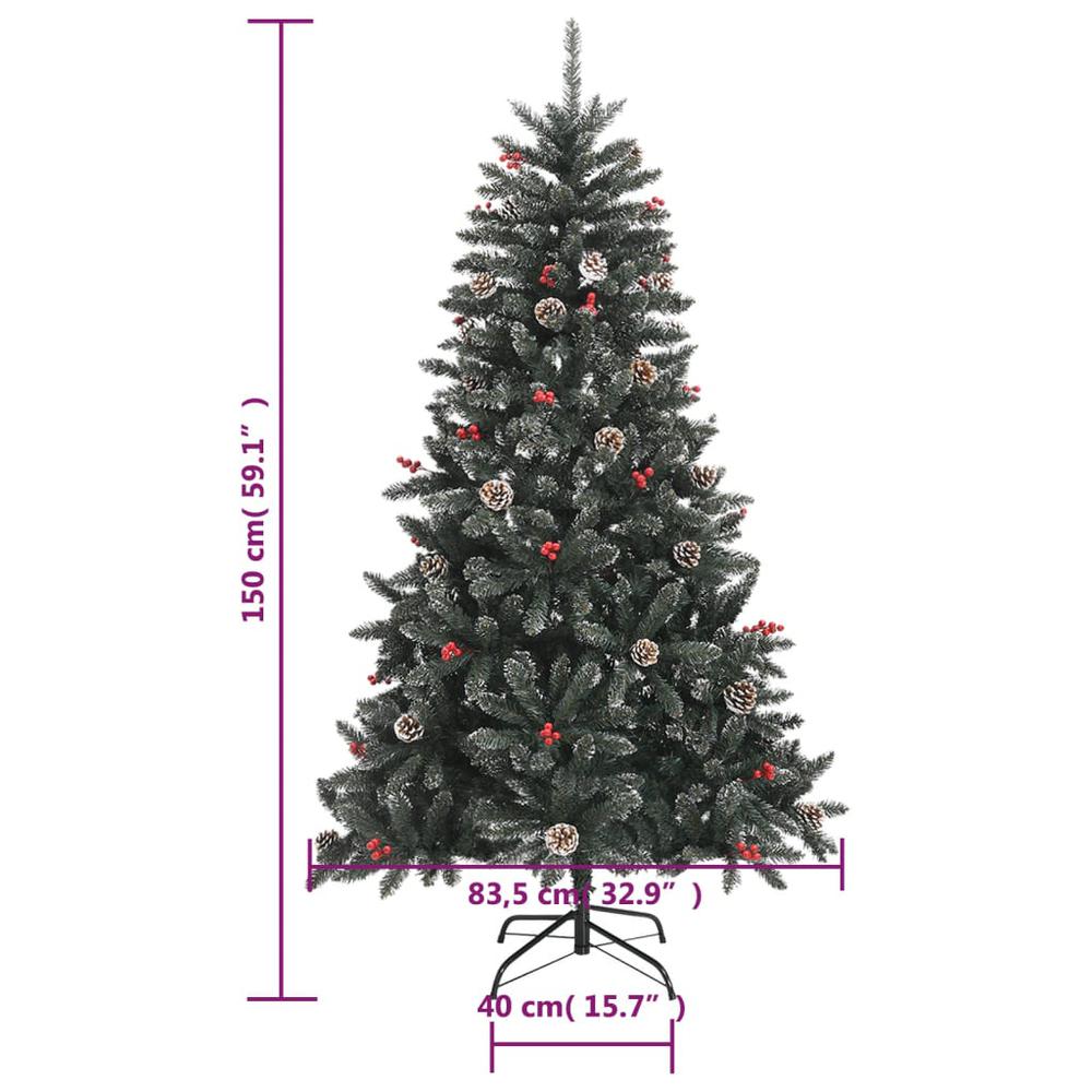 Artificial Christmas Tree with Stand Green 59.1" PVC. Picture 8