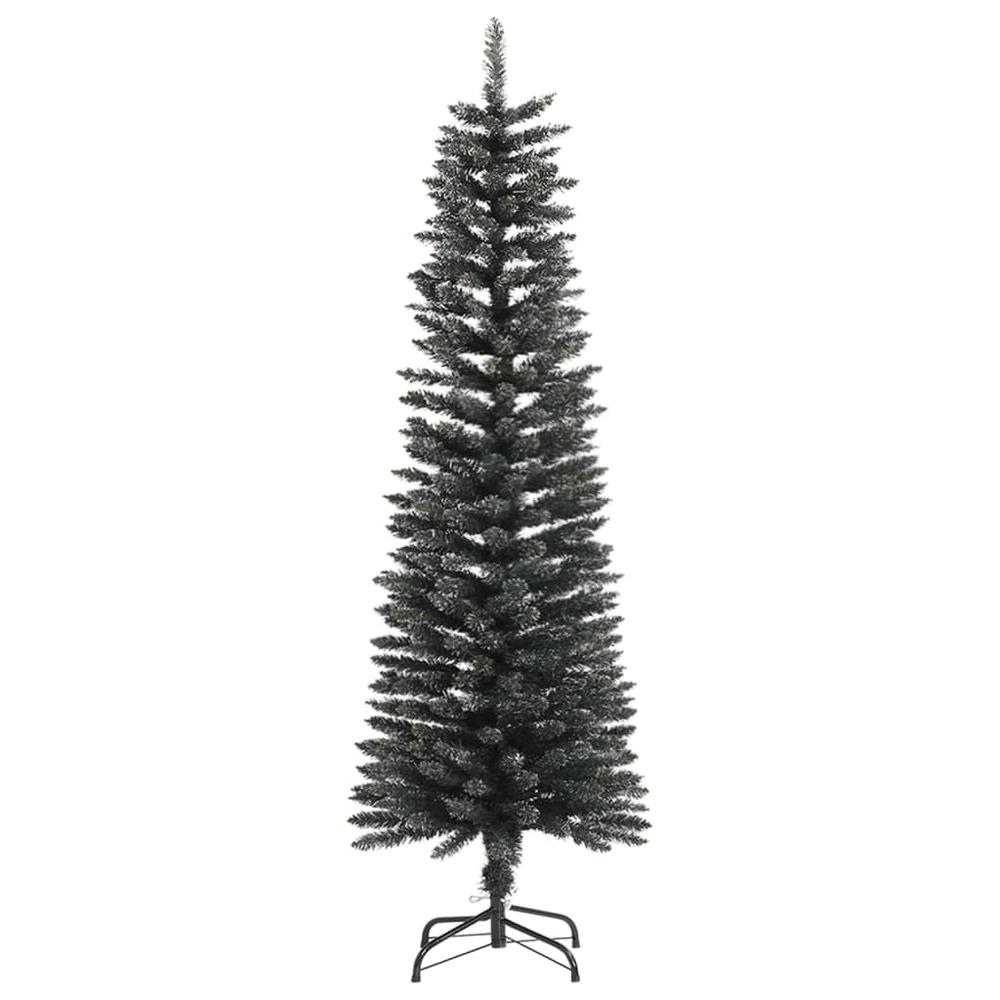 Artificial Slim Christmas Tree with Stand Green 5 ft PVC. Picture 1