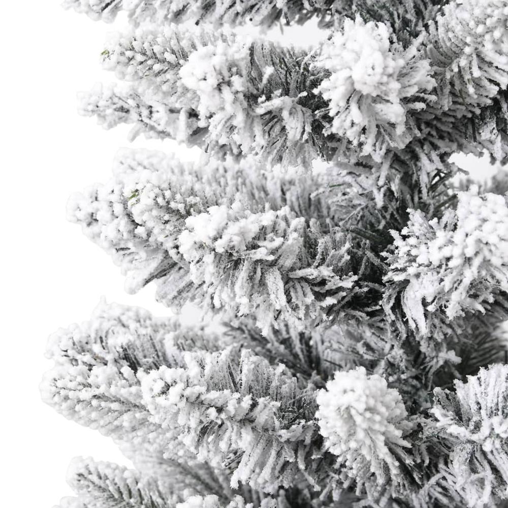 vidaXL Artificial Slim Christmas Tree with Flocked Snow 59.1" PVC&PE. Picture 6