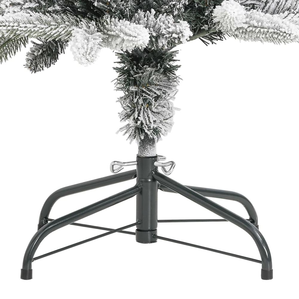 vidaXL Artificial Slim Christmas Tree with Flocked Snow 82.7" PVC&PE. Picture 7