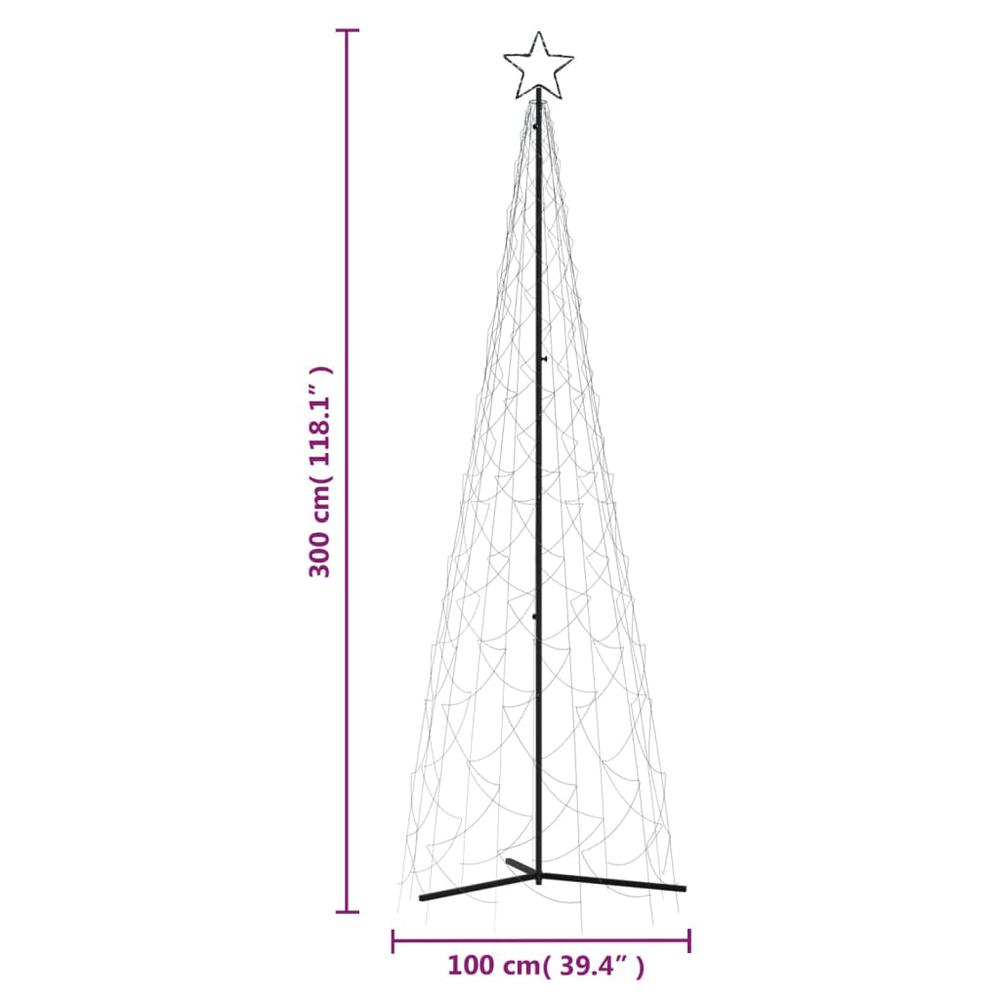 vidaXL Christmas Cone Tree Cold White 500 LEDs 39.4"x118.1". Picture 9
