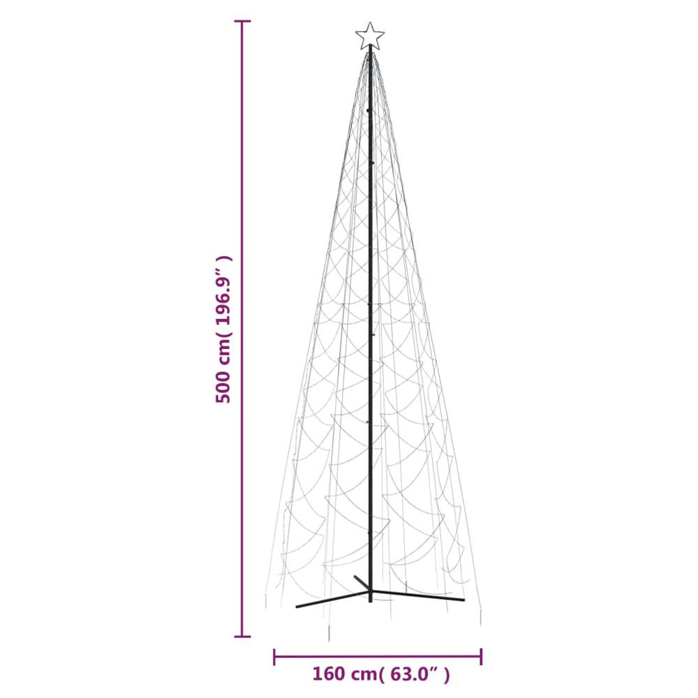 vidaXL Christmas Cone Tree Blue 1400 LEDs 63"x196.9". Picture 9