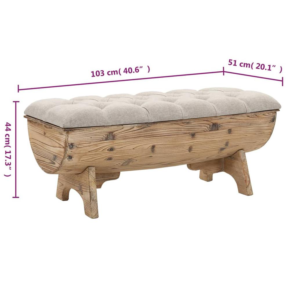 Storage Bench 40.6" Solid Wood Fir. Picture 5