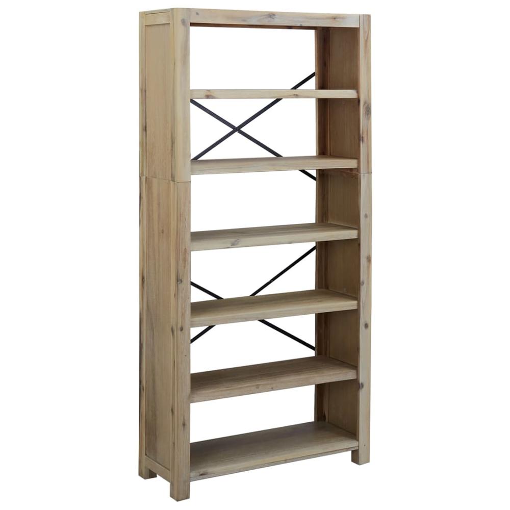 6-Tier Bookcase 31.5"x11.8"x66.9" Solid Wood Acacia. Picture 1