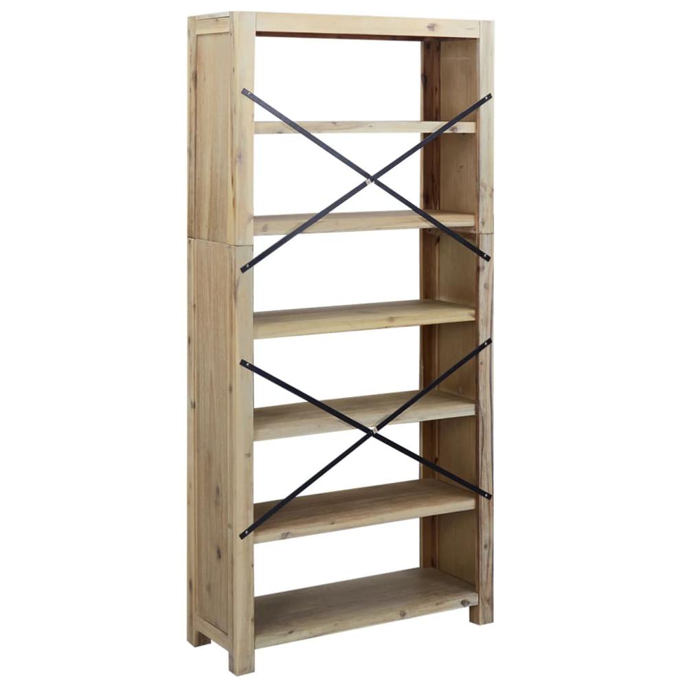 6-Tier Bookcase 31.5"x11.8"x66.9" Solid Wood Acacia. Picture 4
