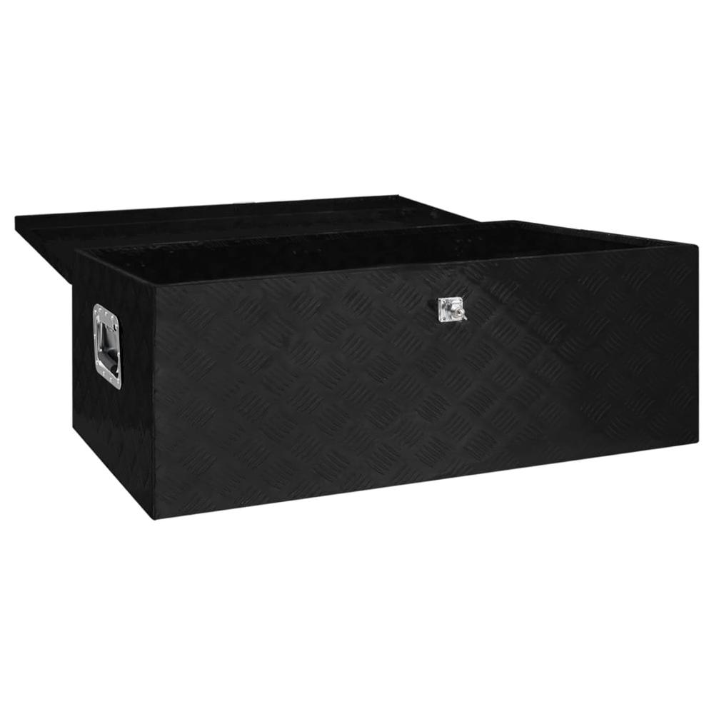 vidaXL Storage Box Black 39.4"x21.7"x14.6" Aluminum. Picture 5