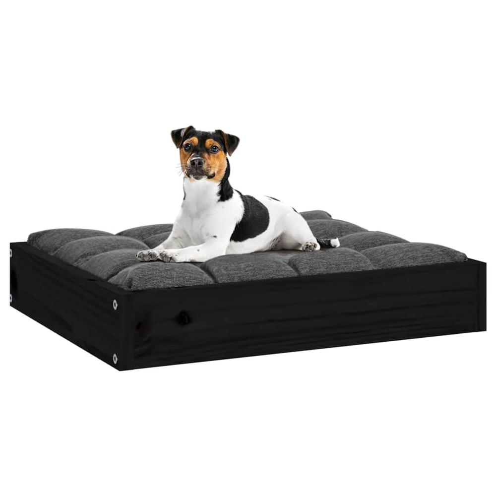 Dog Bed Black 20.3"x17.3"x3.5" Solid Wood Pine. Picture 5