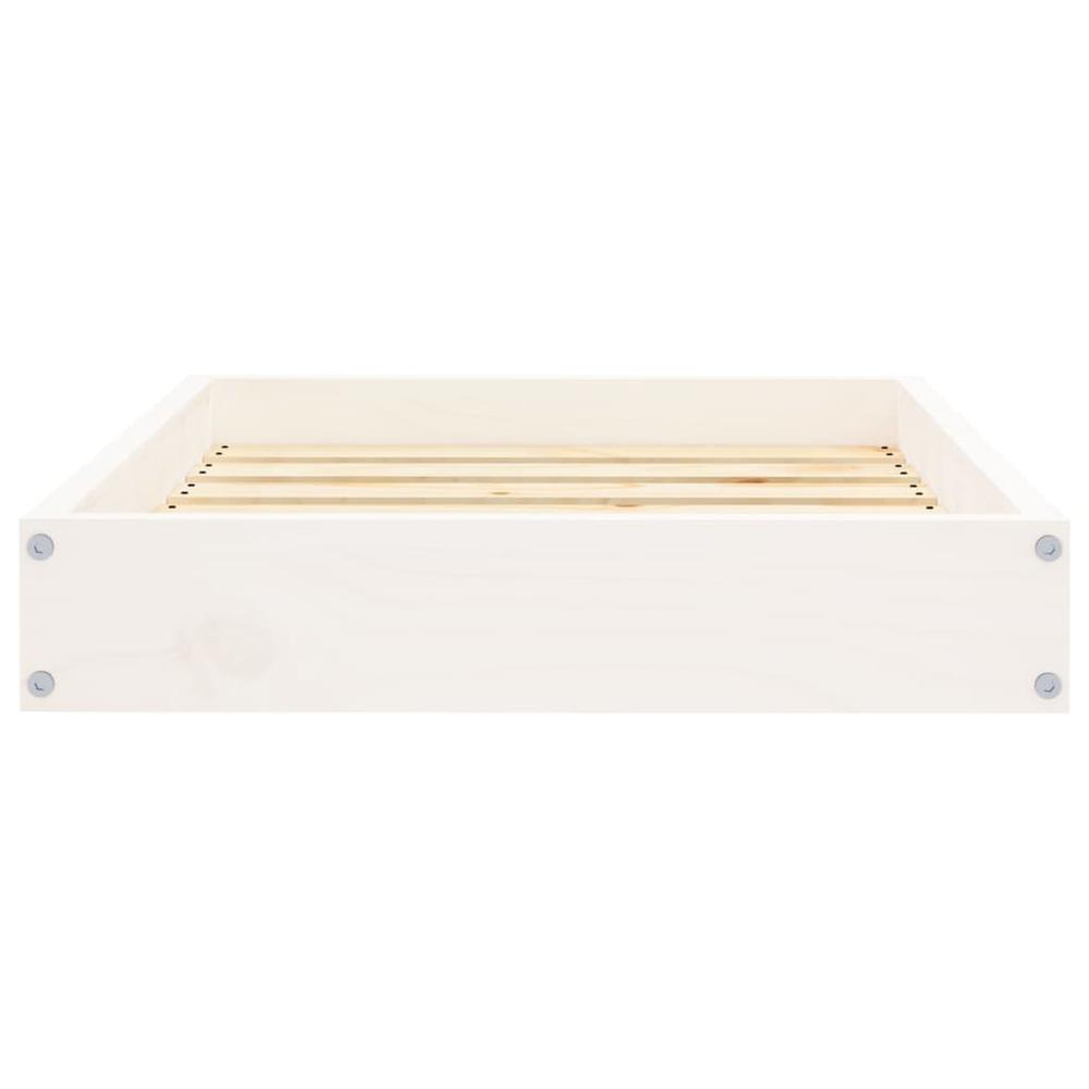 Dog Bed White 24.2"x19.3"x3.5" Solid Wood Pine. Picture 3