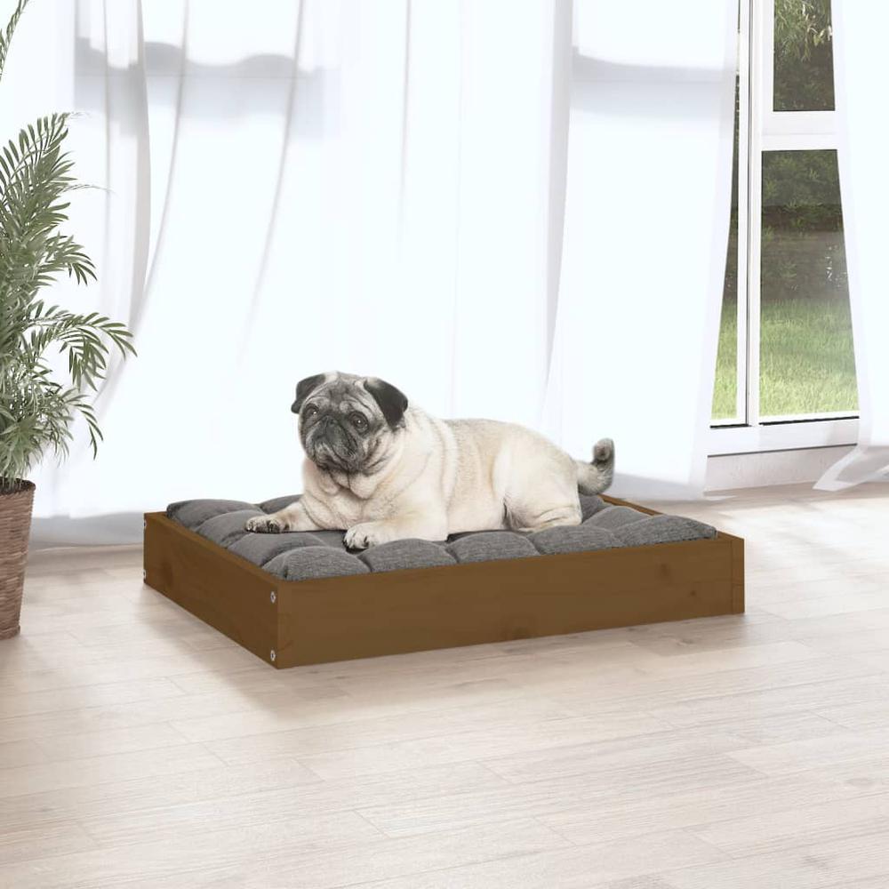 Dog Bed Honey Brown 24.2"x19.3"x3.5" Solid Wood Pine. Picture 4