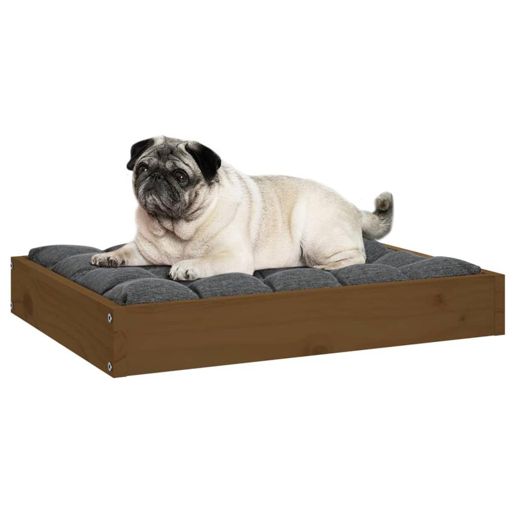 Dog Bed Honey Brown 24.2"x19.3"x3.5" Solid Wood Pine. Picture 5