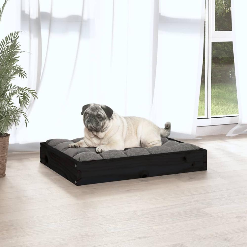Dog Bed Black 24.2"x19.3"x3.5" Solid Wood Pine. Picture 4
