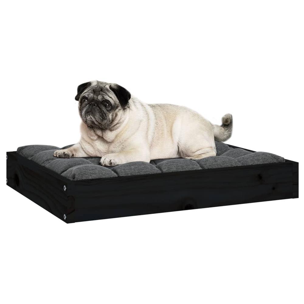 Dog Bed Black 24.2"x19.3"x3.5" Solid Wood Pine. Picture 5