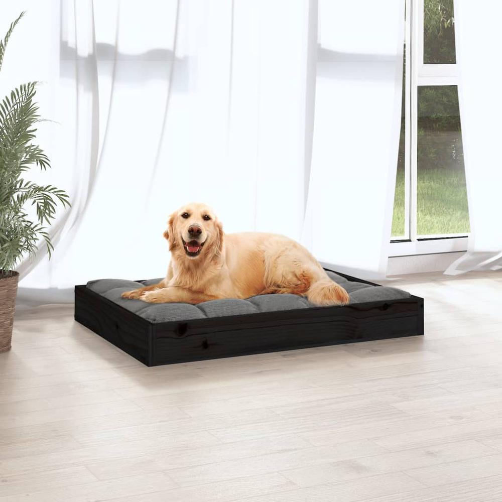 Dog Bed Black 28.1"x21.3"x3.5" Solid Wood Pine. Picture 4