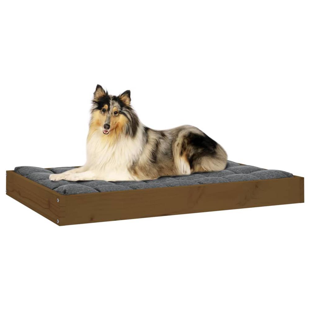 Dog Bed Honey Brown 36"x25.2"x3.5" Solid Wood Pine. Picture 5
