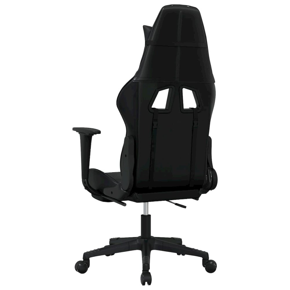 Massage Gaming Chair with Footrest Black Faux Leather. Picture 6