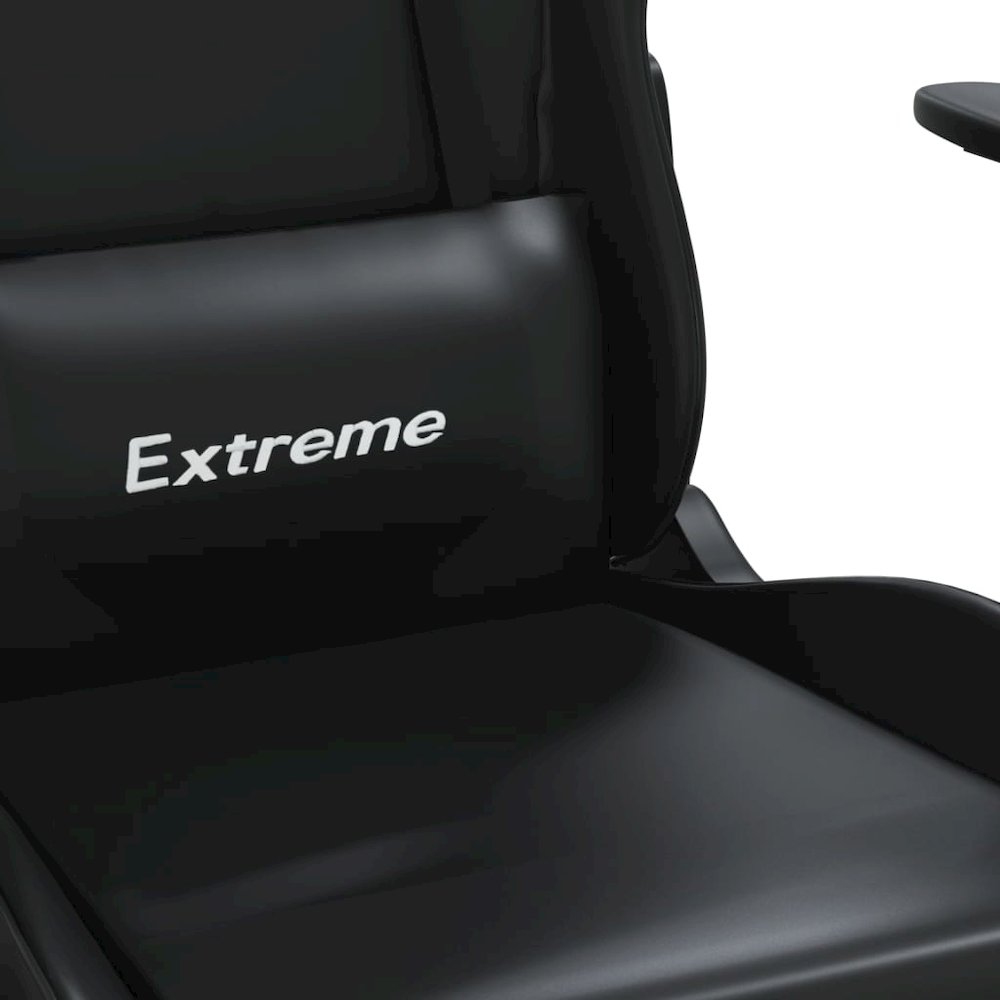 Massage Gaming Chair with Footrest Black Faux Leather. Picture 9