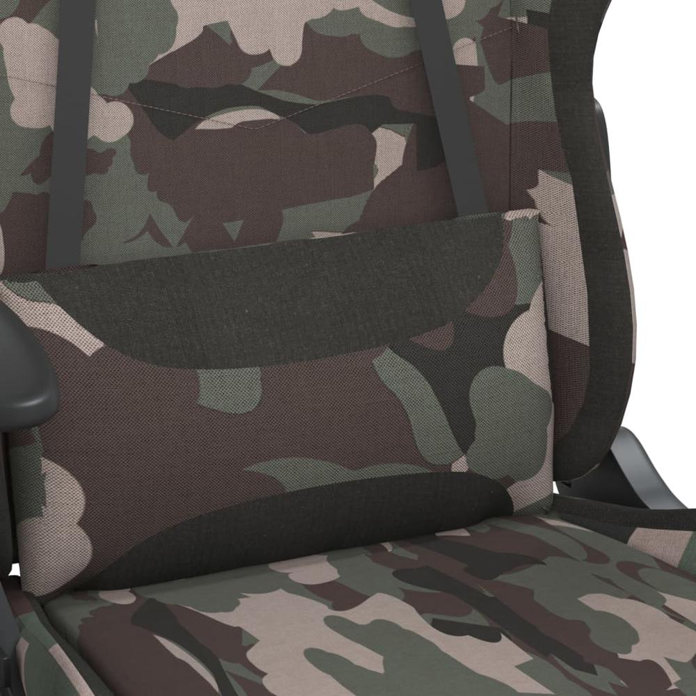 Massage Gaming Chair with Footrest Black and Camouflage Fabric. Picture 6