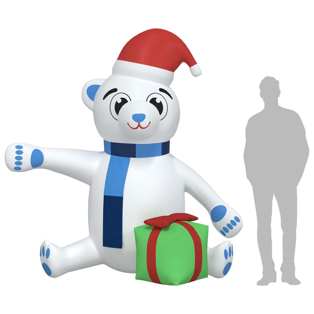 vidaXL Christmas Inflatable Teddy Bear LED 94.5". Picture 10