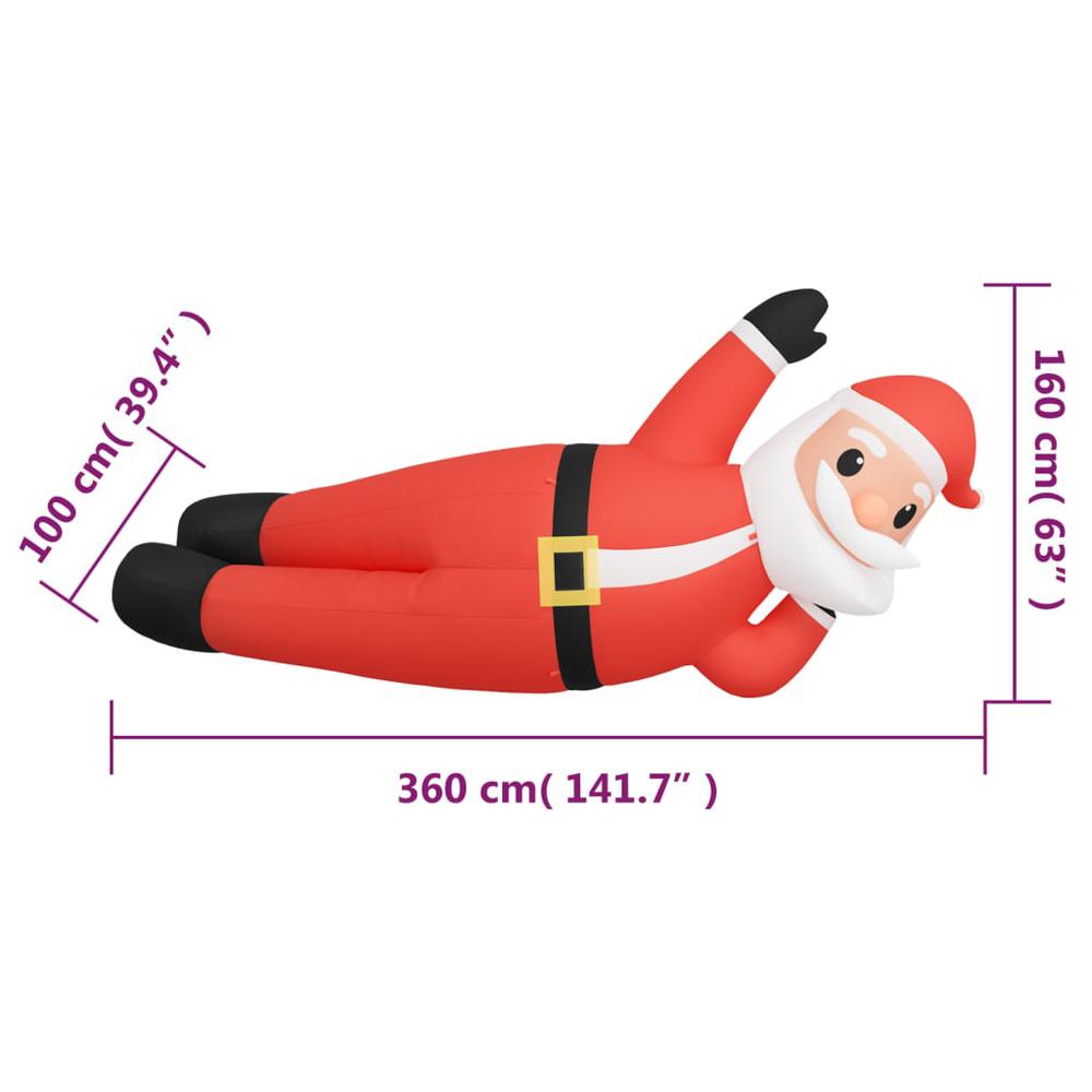 vidaXL Christmas Inflatable Lying Santa LED 63". Picture 9