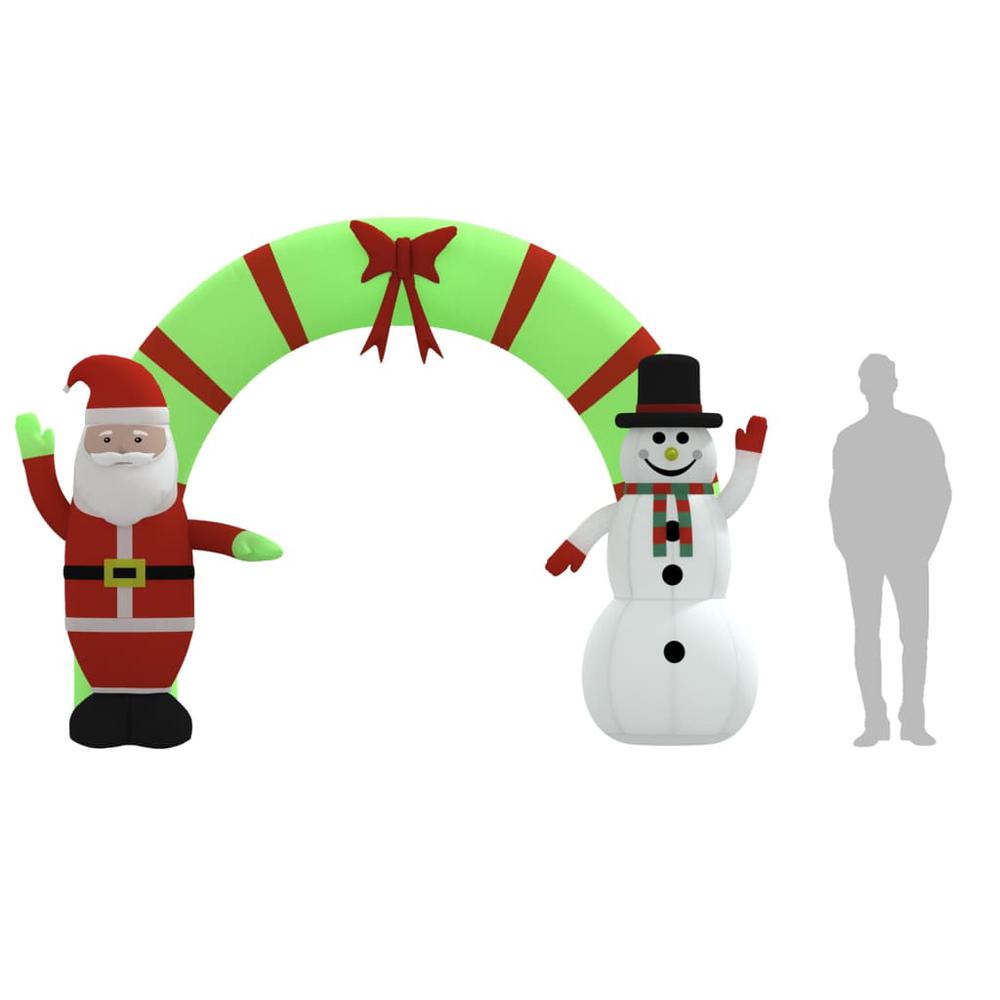 vidaXL Christmas Inflatable Santa & Snowman Arch Gate LED 106.3". Picture 10