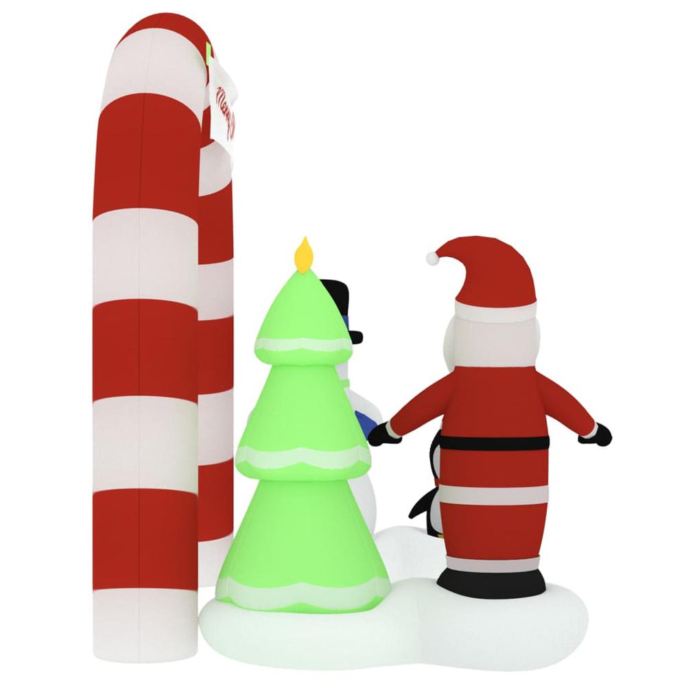 vidaXL Christmas Inflatable Santa & Snowman Arch Gate LED 102.4". Picture 5