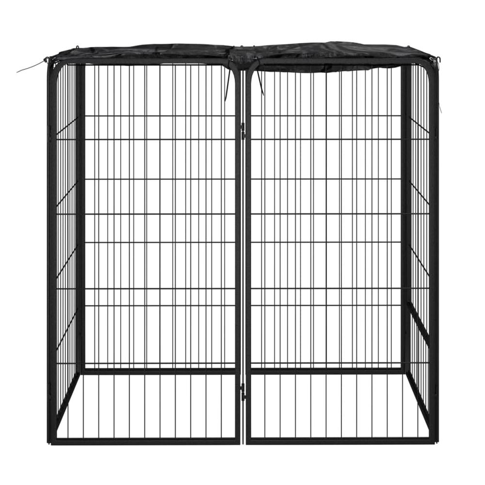 Dog Playpen 6 Panels Black 19.7"x39.4" Powder-coated Steel. Picture 1