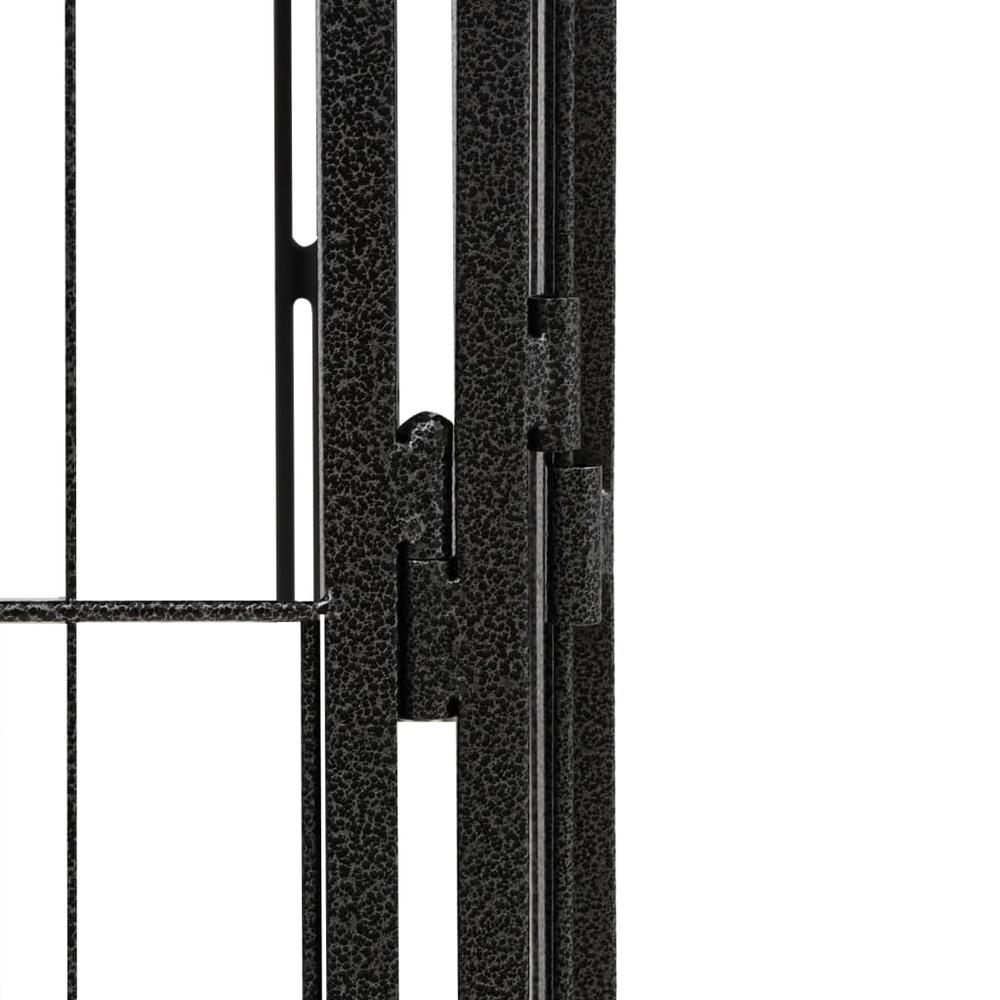 12-Panel Dog Playpen Black 19.7"x39.4" Powder-coated Steel. Picture 4
