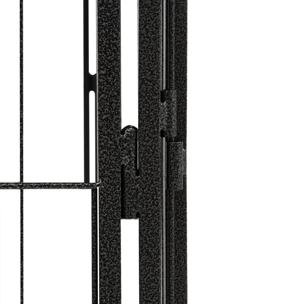 20-Panel Dog Playpen Black 19.7"x39.4" Powder-coated Steel. Picture 4