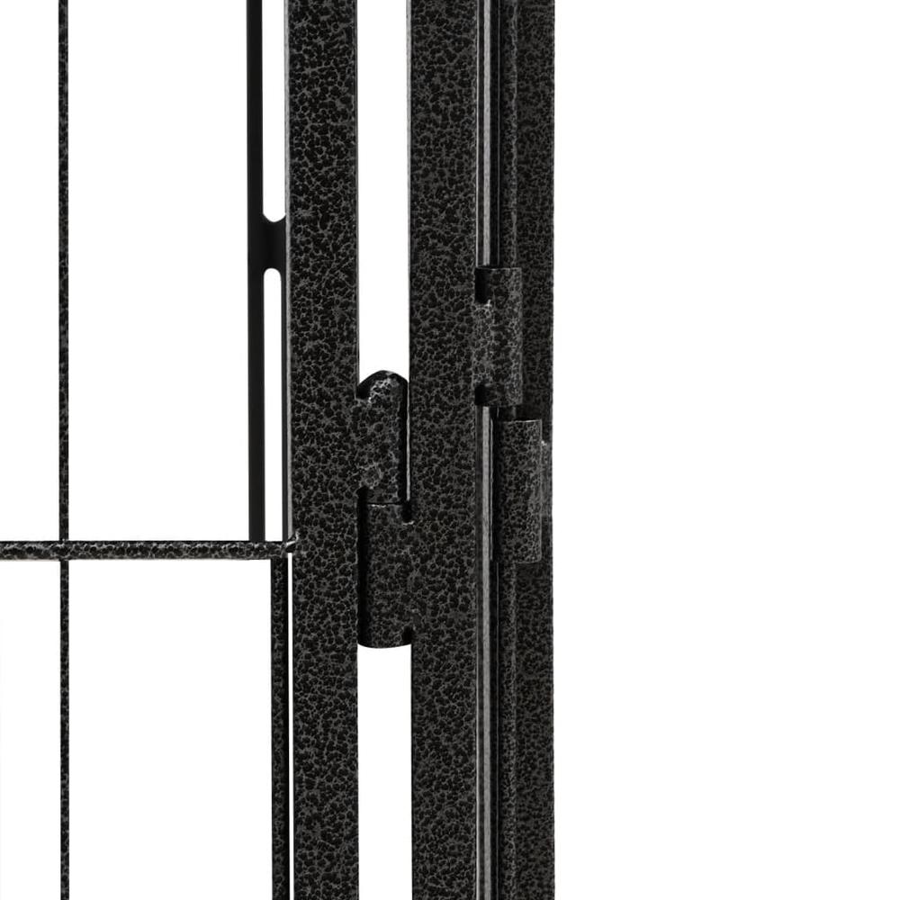 12-Panel Dog Playpen Black 39.4"x19.7" Powder-coated Steel. Picture 4